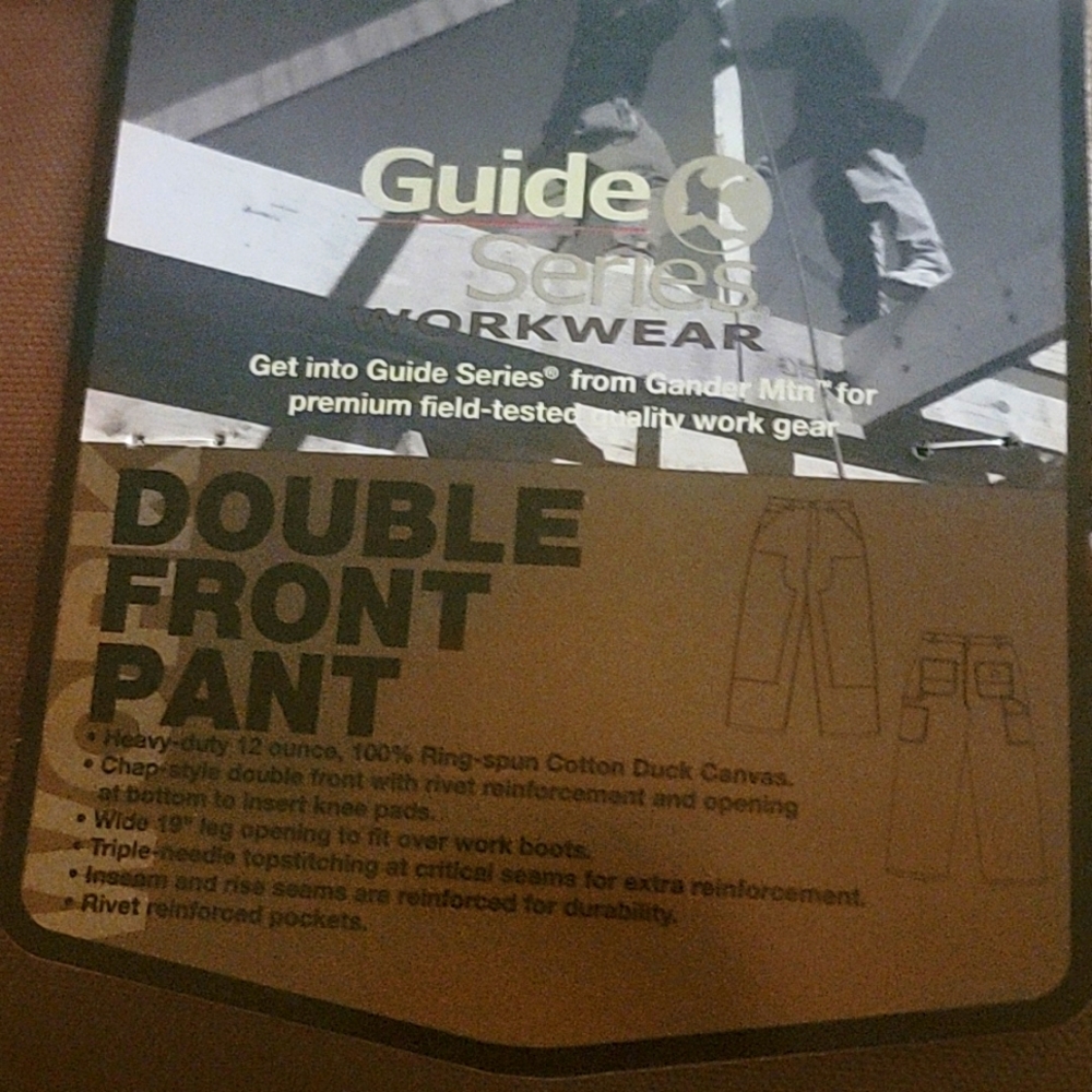 Guide Series Pants Mens 44x30 Double Knee Reinforced canvas workwear NWT - Picture 3 of 3